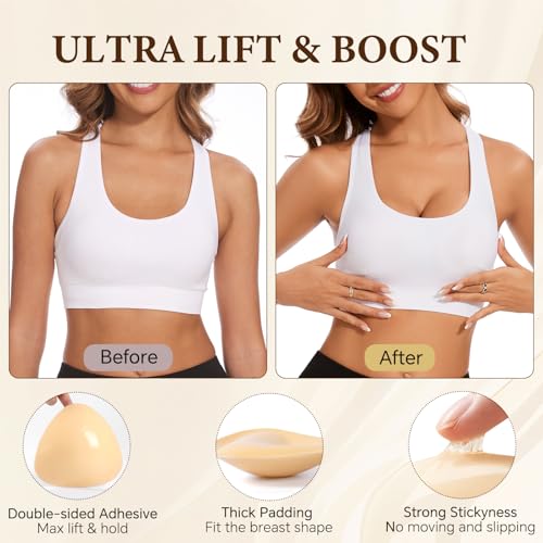 Sticky Bra Inserts, Double-sided Sticky Push Up Inserts, Reusable Bra Pad Inserts for Bikini Dress Swimsuit Sports Bra2