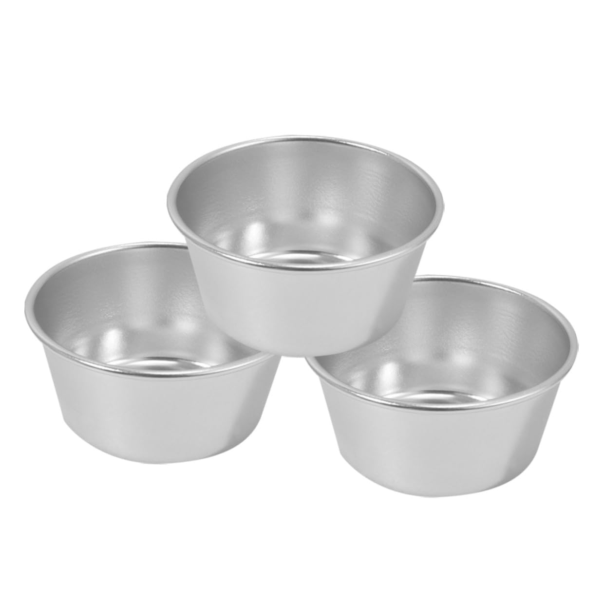 Moule à Pâtisserie Rond 3 Pièces en Acier Carbone Argenté | Revêtement Antiadhésif, Usage Boulangerie et Diy, Lot Pratique pour Desserts et Tartes