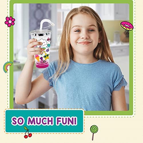 Purple Ladybug Decorate Your Own Tumbler with Cute Stickers - Creative Birthday Gift for 4 5 6 7 8 9 11 12 Year Old Girls - Fun Arts and Crafts for Kids, Valentine Girl Gifts, & Unique Girls Craft Kit