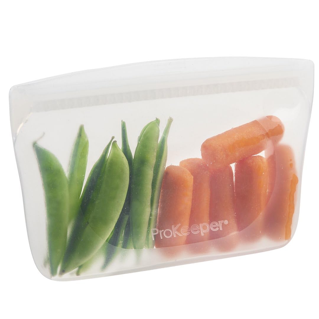 ProKeeper Medium 1.5 Cup Reusable Silicone Storage Bag - 100% Silicone, Clear, Eco-Friendly Food Storage Solution