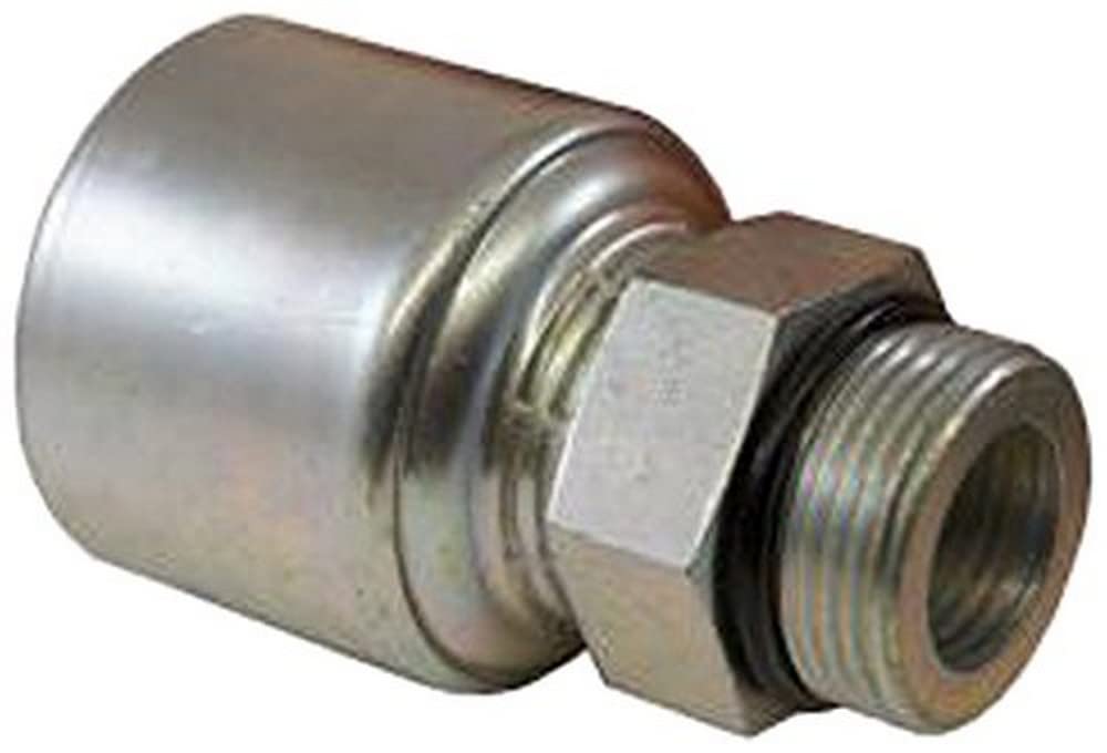Gates 12G-16MB MegaCrimp Couplings, Male O-Ring Boss, Zinc Plated Carbon Steel, 3.44