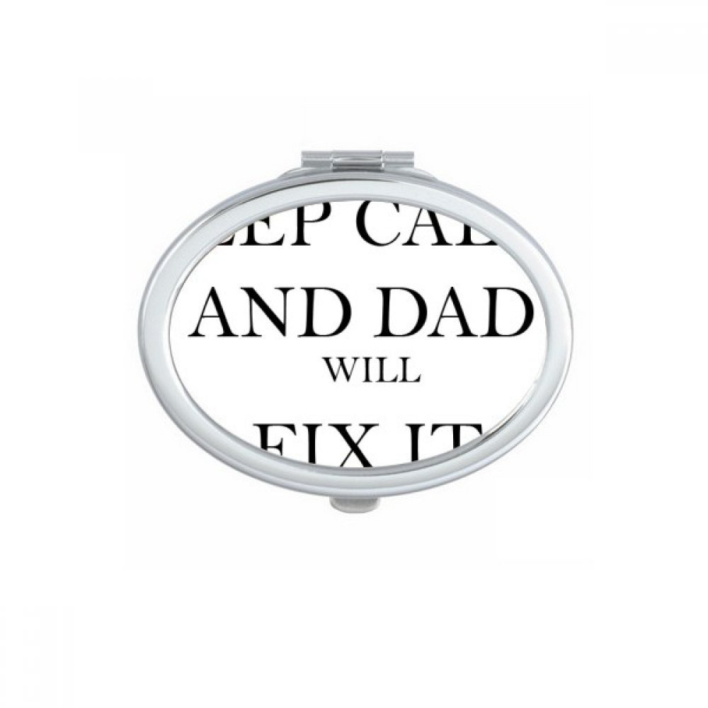 Miroir de poche ovale Fix It Papa compact et portable pour le maquillage au quotidien