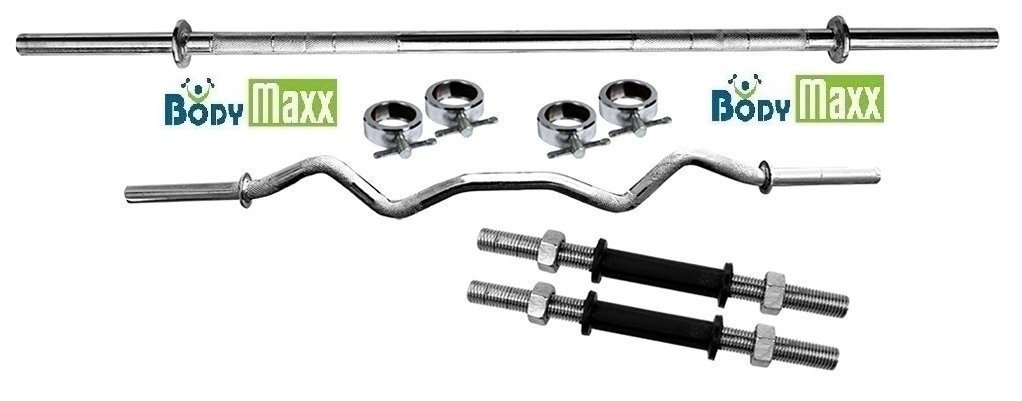 Body Maxx 4 Feet Plain & 3 Feet Curl Rod & Locks with Dumbbell Rods (B07D1MXRGT) Amazon Price History, Amazon Price Tracker
