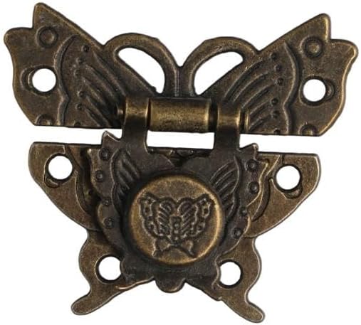 Jewelry Box Clasp Lock Antique Zinc Alloy Furniture Lock Decorative Case Gift Box Hook Household Hardware Buckle(D)