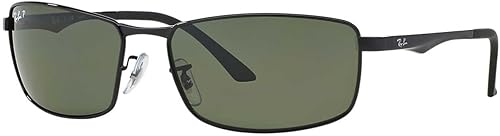 Ray-Ban Rb3498 - Gafas de sol rectangulares de metal para hombre