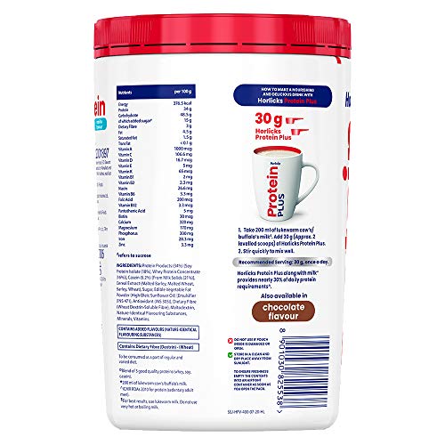 Image of Horlicks Protein Plus Vanilla High Protein Drink for Adults 400 g Jar, Whey, Soy & Casein Powder Blend& Horlicks Lite Badam Flavour Health & Nutrition Drink For Adults 450g Refill Pack