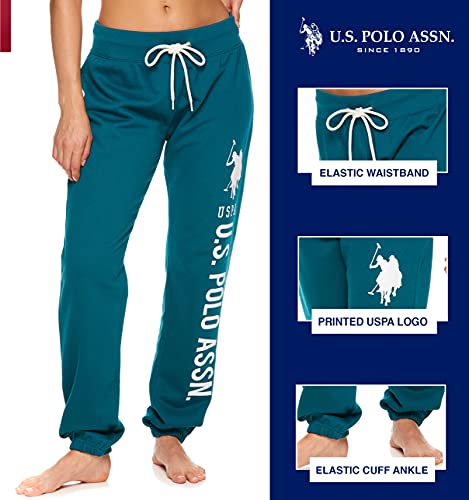Image of U.S. POLO ASSN. Womens Sweatpants - Women Joggers Sweats with Logo Print - French Terry Poly-Cotton
