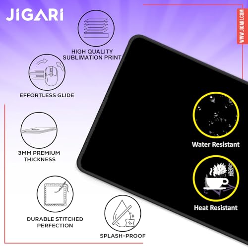 Image of Anime Theme Printed XL Extended Stich Edge Mousead | Smooth Surface Gaming Mousepad with Anti-Slip Rubber Base | 3mm Thick - 11 x 23 Inch (Gojo (P105))
