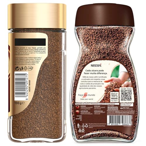 Image of Nescafe Combo Pack - Gold Rich & Aromatic + Original Extra Forte Instant Coffee (190g+200g) By COUGAR | Premium Freeze-Dried Coffee | Smooth & Strong Blend | FREE 2 PRESTIGE PISTACHIO WAFFI BARS INCLUDED - (IMPORTED)