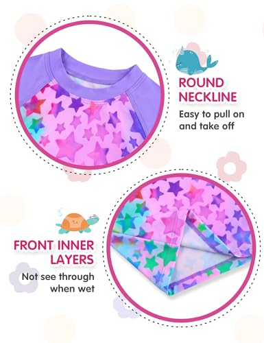 Image of Girls Rash Guard Swimsuit Two Piece Long Sleeve Bathing Suits