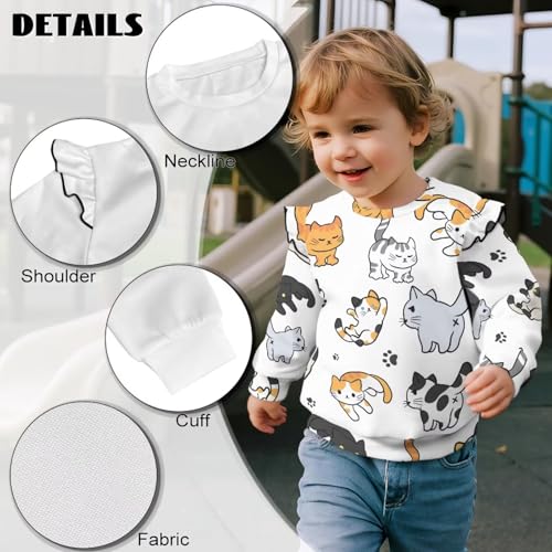 Long Sleeve Shirts for Girls 1-8 Clothes Toddler Crewneck Sweatshirt for School Athletic Fall Tops 6