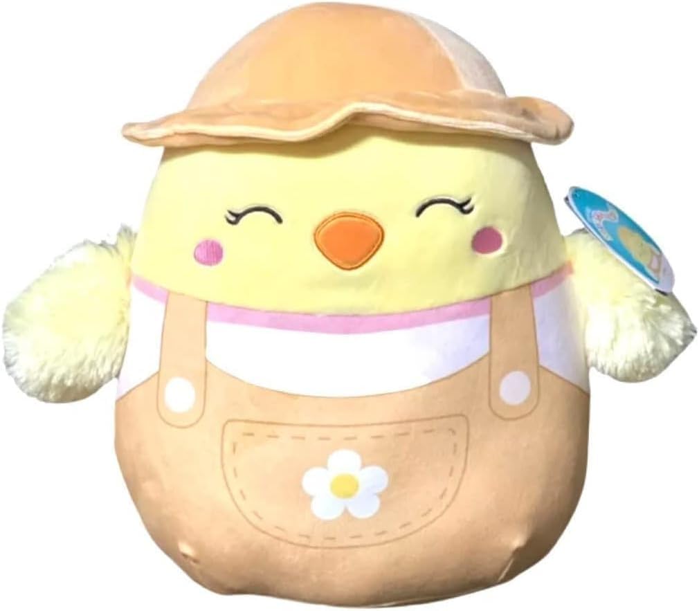 Squishmallow 12" Aimee The Chick with Overalls & Hat 2022 Easter Stuffed Animal