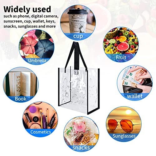 Wykoo 6 Pack 12 X 12 X 6 Inch Clear Tote Bags Pvc Plastic Tote Bag With Handles Bulk Stadium Approved Clear Tote Bags For Work Beach Lunch Sports thumb #3