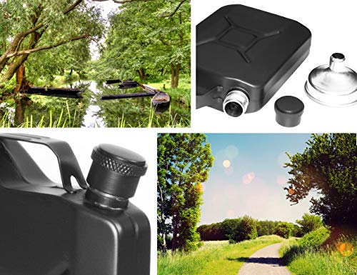Outdoor Saxx - Stainless Steel Hip Flask Sprit Petrol Can Look Pocket Bottle Drinking Bottle for Whiskey Schnapps in Gift Box 150 ml Black - Image 3
