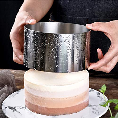 Hmin Round Cake Rings Mold, Mini Cake & Pastry Ring Round Food Ring Stainless Steel, Dessert Food Rings Food Molding Set (Round 3.1In-4Pcs) #TOP3