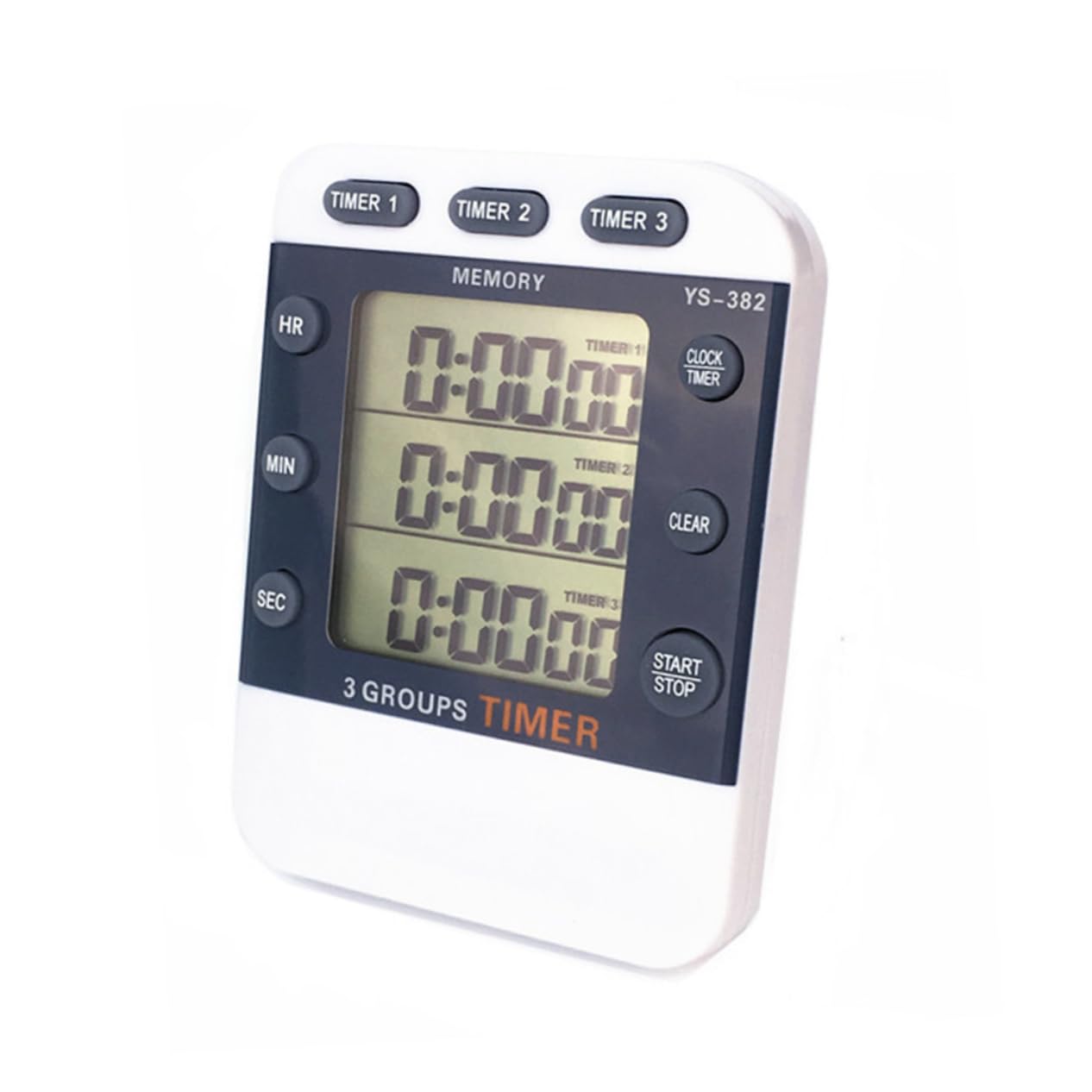 3pezzi Cronometro Digitale Lcd Tre Linee Timer Sportivo Cucina Cronografo Portatile Senza Batteria Funzione Di Countdown Con Memoria Utilizzo Facile Per Cottura e Allenamento