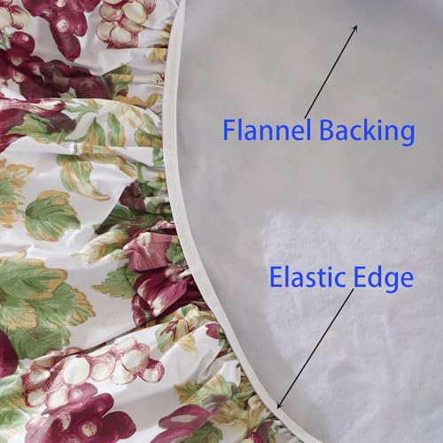 Walrus Round Vinyl Fitted Tablecloth with Flannel Backing Elastic Edge Design Table Cover Waterproof Oil-Proof PVC Table Cloth Stain-Resistant Best for 37"-44" Round by Walrus - Used condition - Image 5