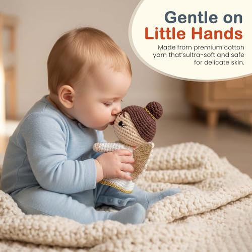 Image of Happy Threads Handmade Crochet Doll - Angel | Amigurumi Toys for Girls & Boys | Soft Doll for Kids | Ideal Crochet Soft Toys for Gifting & Nursery Decor, Eco-Friendly, BIS Certified (100% Cotton)