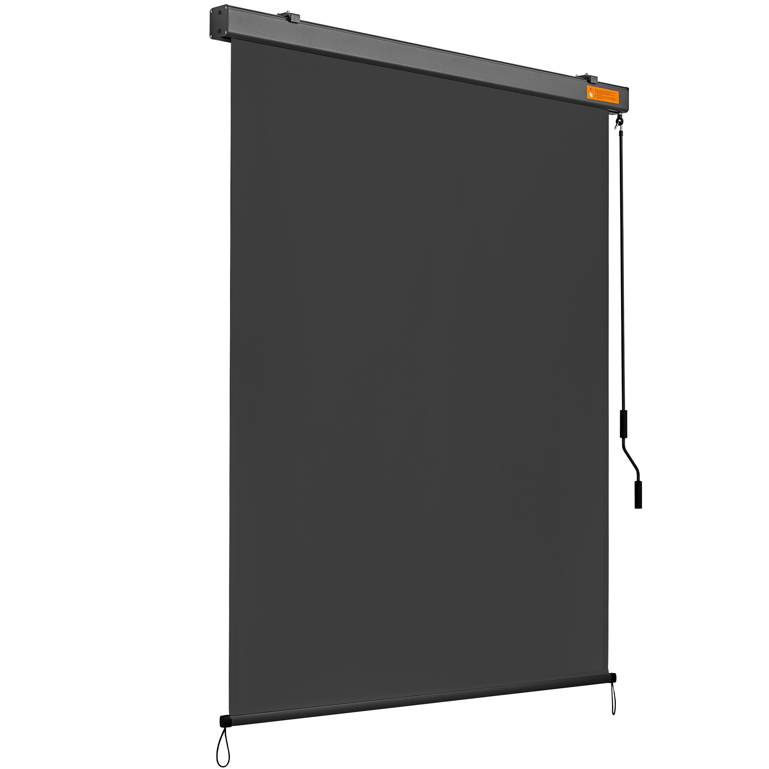 Yaheetech Toldo Vertical 250 x 154,5cm Pantalla de Privacidad Protección Solar y de la Intimidad Impermeable para Ventana Balcón Terraza Estor Exterior Enrollable a Mano con Manivela Gris Oscuro