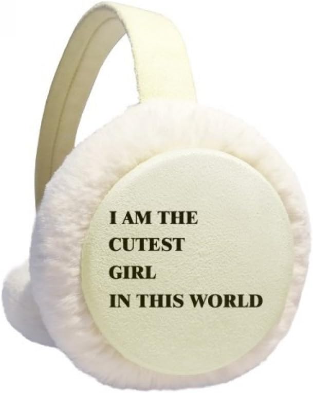 I Am The Cutest Girl Winter Ear Warmer Cable Knit Furry Fleece Earmuff Outdoor