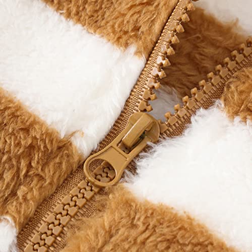 Toddler Boys Girls Thick Fleece Jacket Fashion Stripe Hooded Coat Soft Long Sleeve Windproof Outwear Sweaters Jackets3