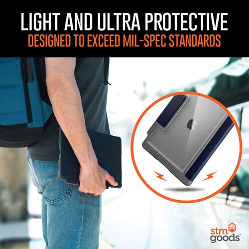 STM Dux Plus for iPad Air 11" (M4/M3/M2/5th/4th gen): Ultra Protective, Lightweight with Clear Back, Apple Pencil Holder, Battery Saving On/Off Cover - Midnight Blue - image 2