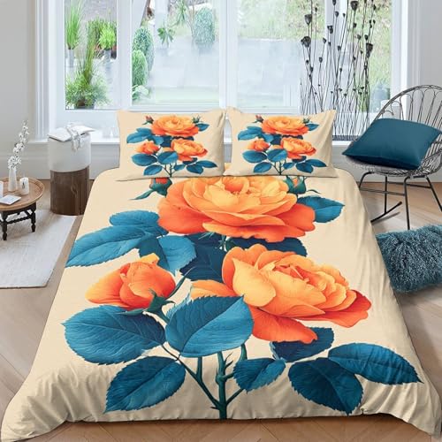 Housse de couette orchidée vintage microfibre drap de lit - 4