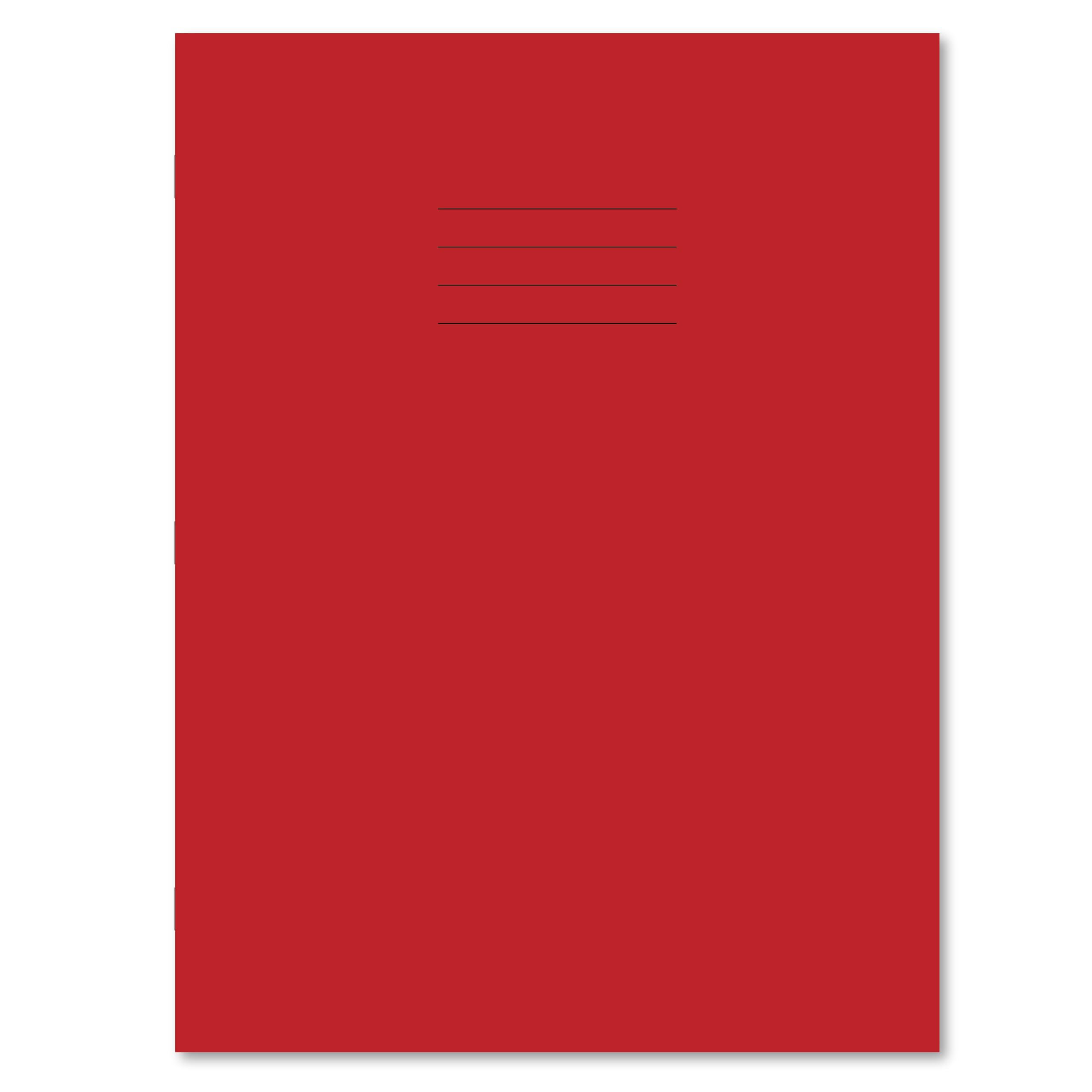 Hamelin Red A4+ Exercise Books 50 Pack, 80 page Books, 7mm Squared School Notebooks