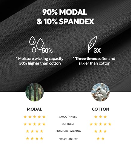 DAVID ARCHY Men's Underwear Ultra Soft Modal Support Pouch Trunks Moisture Wicking Boxer Briefs for Men Multipack2