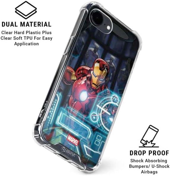 Skinit Clear Phone Case Compatible with iPhone 16e - Officially Licensed Marvel Iron Man New Armor Design