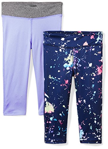 Amazon Brand - Spotted Zebra Kids Girls Active Capri Legging, 2-Pack Paint Splatter