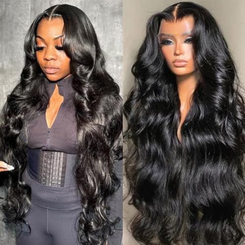 IWISH 220% Density Full 13x6 Body Wave Lace Frontal Wigs Human Hair Virgin Body Wave 26Inch 13x6 HD Transparent Lace Front Wigs 12A Brazilian Human Hair Pre Plucked With Baby Hair