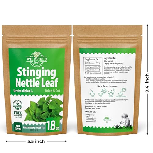 Image of 1.8 oz. Dried Nettle Leaf Tea Ortiga Planta Stinging Nettle Leaf Herb (Urtica Dioica) - 50g Herbal Tea Ortiga Verde Te