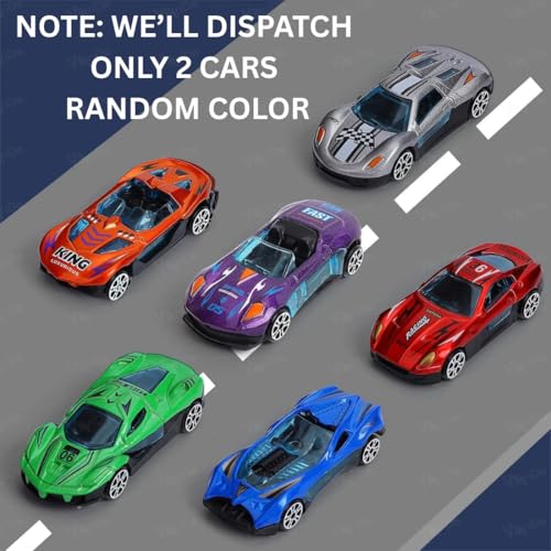 Image of Vikrida Big Hauler Storage & Deform Transport Truck Toy with 2 Foldable Ejection Race Track & 2 Pcs Die cast Cars for Kids - Blue Color