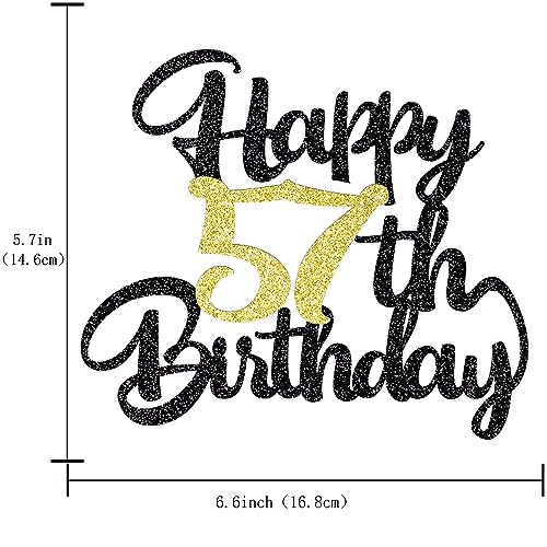 Image of 57th Happy birthday cake topper happy cake decoration 57th birthday party decoration gift plugin (57)
