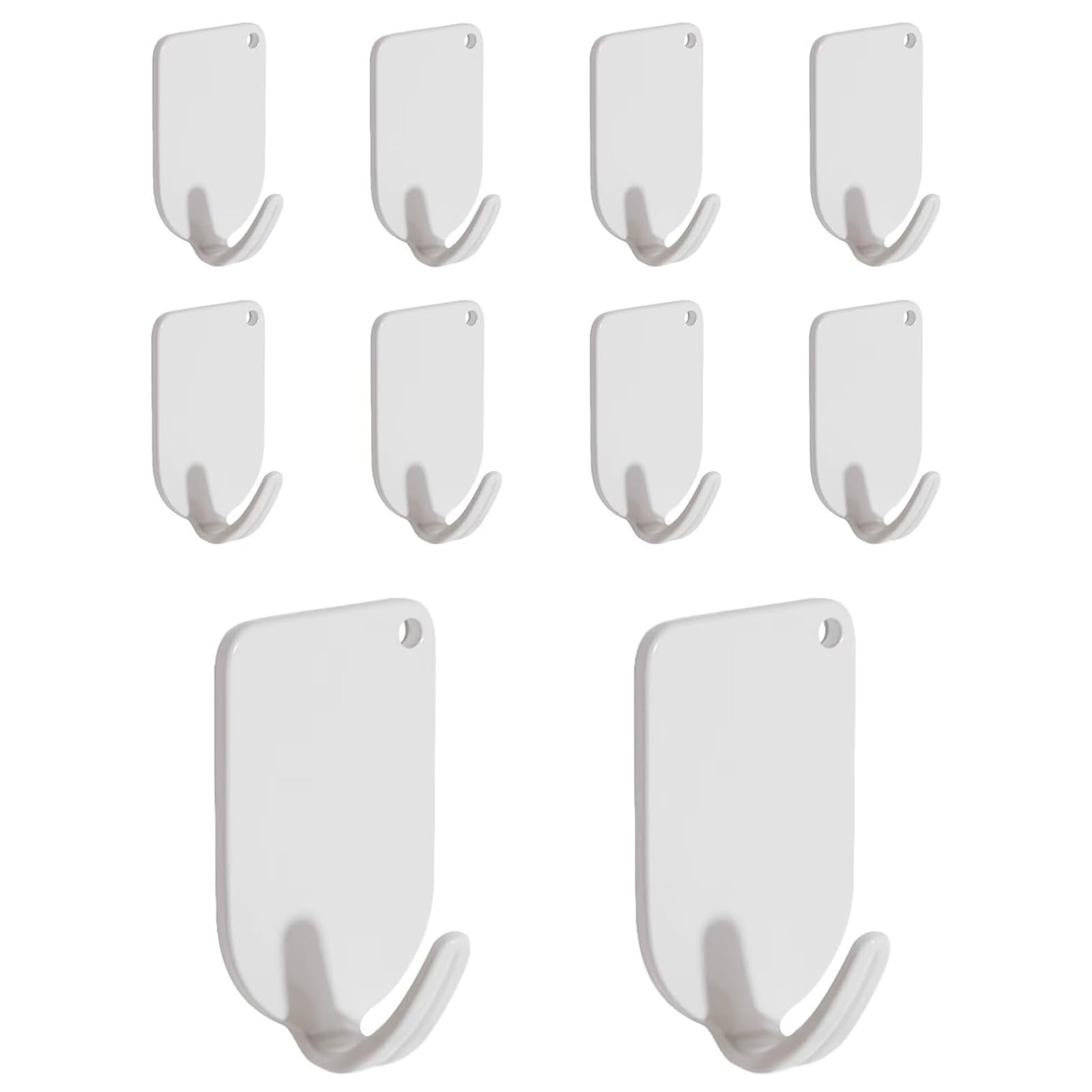 Votuda 10 Pack Heavy-Duty Stick on Hooks – Strong Self Adhesive No-Drill Hooks for Hanging Coats, Versatile Sticky Hooks for Bathroom & Kitchen, Waterproof & Rust-Proof Hanger for Door, Refrigerator