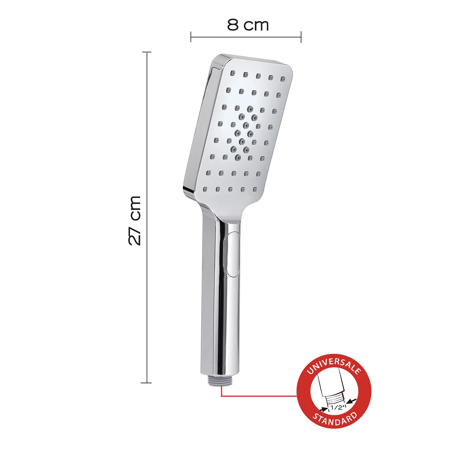 Gedy Tech 10 ABS Shower Head, Chrome, 5 x 8 x 27 cm, 5x8x27 - Image 2