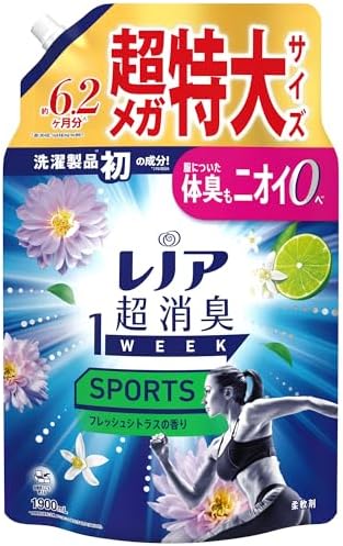 （20:30時点） レノア Lenor 超消臭1WEEK 柔軟剤 SPORTS フレッシュシトラスの香り 詰め替え 1900mL [大容量]