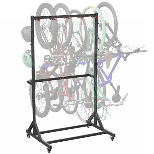 Life Finds Mobile Freestanding Vertical Bike Rack, Indoor Height Adjustable