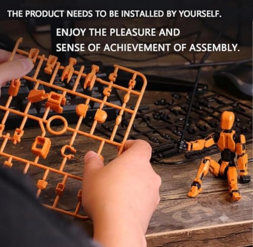 Image of (Do it Yourself) Action Figure Toys,DIY Assembly Dummy 13 Action Figures,Articulated Joints Robot,Gift Idea for Teens & Adults for 14+ (Orange, Orange)
