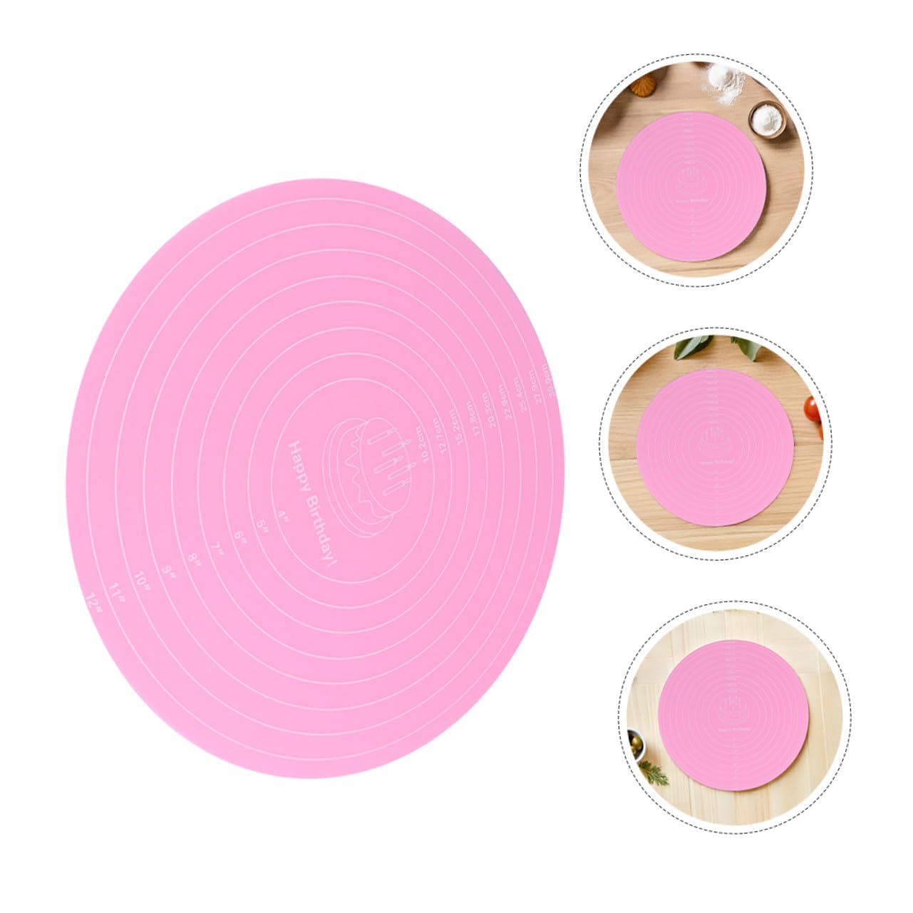 PRETYZOOM 20 Backmatte Küchenunterlage aus Silikon Teigrollmatte Kuchen Backvorgänge Maße Fondantmatte Antihaft-Rollmatte Küchen Silikon -Tischemat Silikontischmatten Kieselgel Rosa