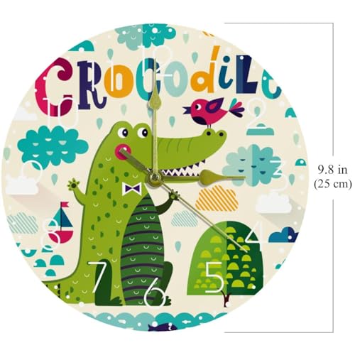 Horloge murale crocodile 25 cm silencieuse pour enfant - 7