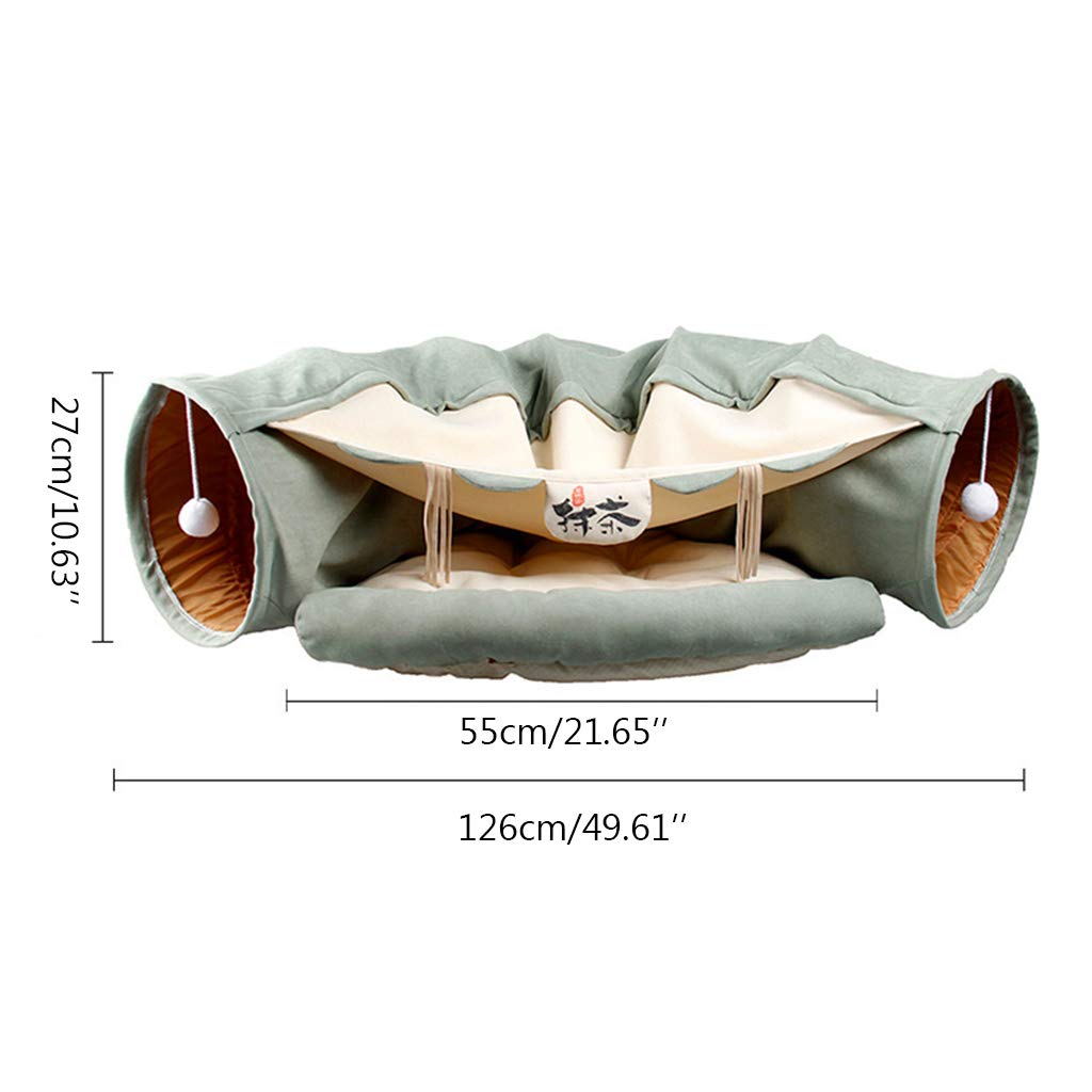 Tubo de túnel para gatitos, juguetes para gatos de interior, juguete para mascotas aburridas con cama para esconderse y buscar con scr