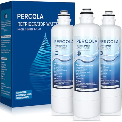 PERCOLA BORPLFTR55 Water Filter Replacement Compatible with Bosch Ultra Clarity Pro BORPLFTR50 Thermador REPLFLTR55 WFC100MF WFS200MF Bosch B36CL81ENG B36CL80ENS B36CL80SNS 3 Pack