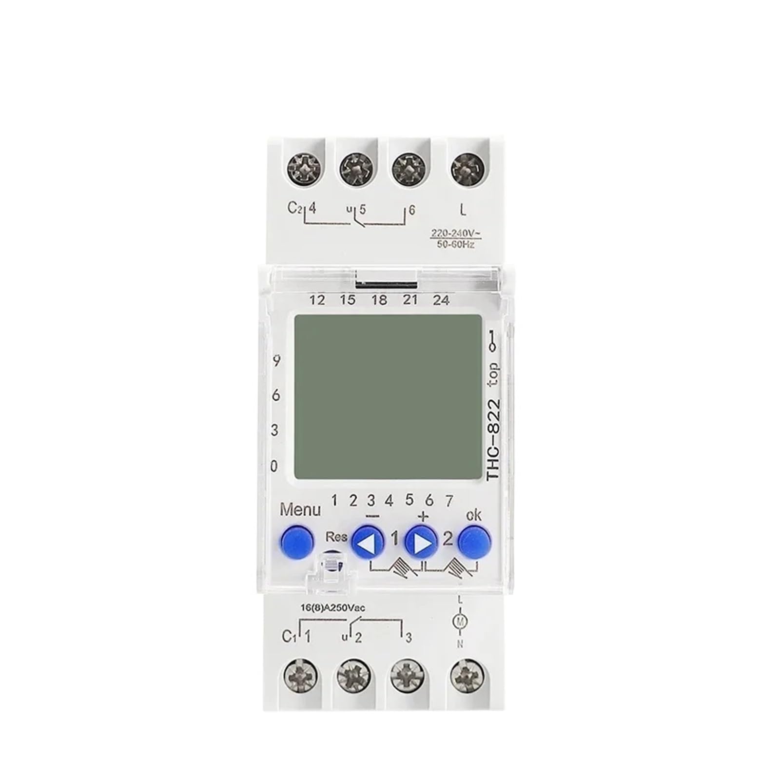 OSHZIKJII THC-822 Changeover Timer Switch 16A 220V 110V(THC-822-110VAC)