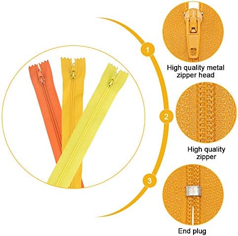 XAVSWRDE 100 PCS Mix Nylon Coil Zippers Bulk Multicolor Colorful Zippers Invisible 23cm/9 inch Zip Tailer Sewing Tools Craft, Closed End for Tailor Sewing Crafts and Clothing, Assorted 20 Colors