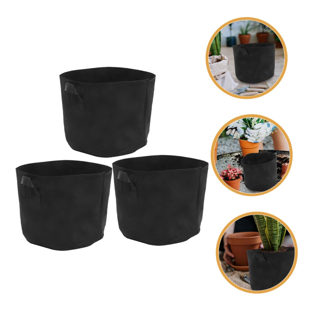 3 Piezas Bolsas de Cultivo para Plantas de Jardinería Unidades Macetas de Tela No Tejida para Plantación