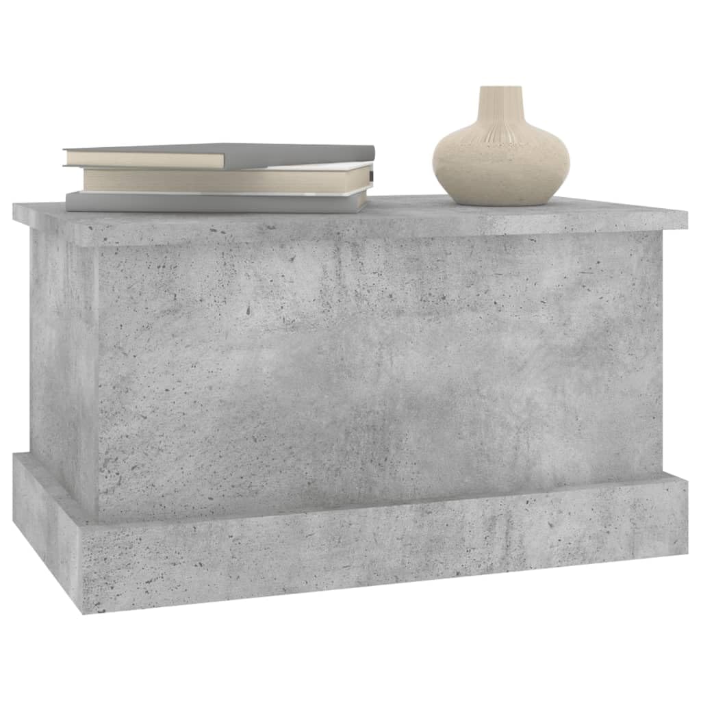 Baule grigio cemento in legno 50 x 30 x 28 cm con coperchio, contenitore e sedile, ideale come contenitore per giocattoli, portabiancheria, cassapanca organizer per corridoio, soggiorno
