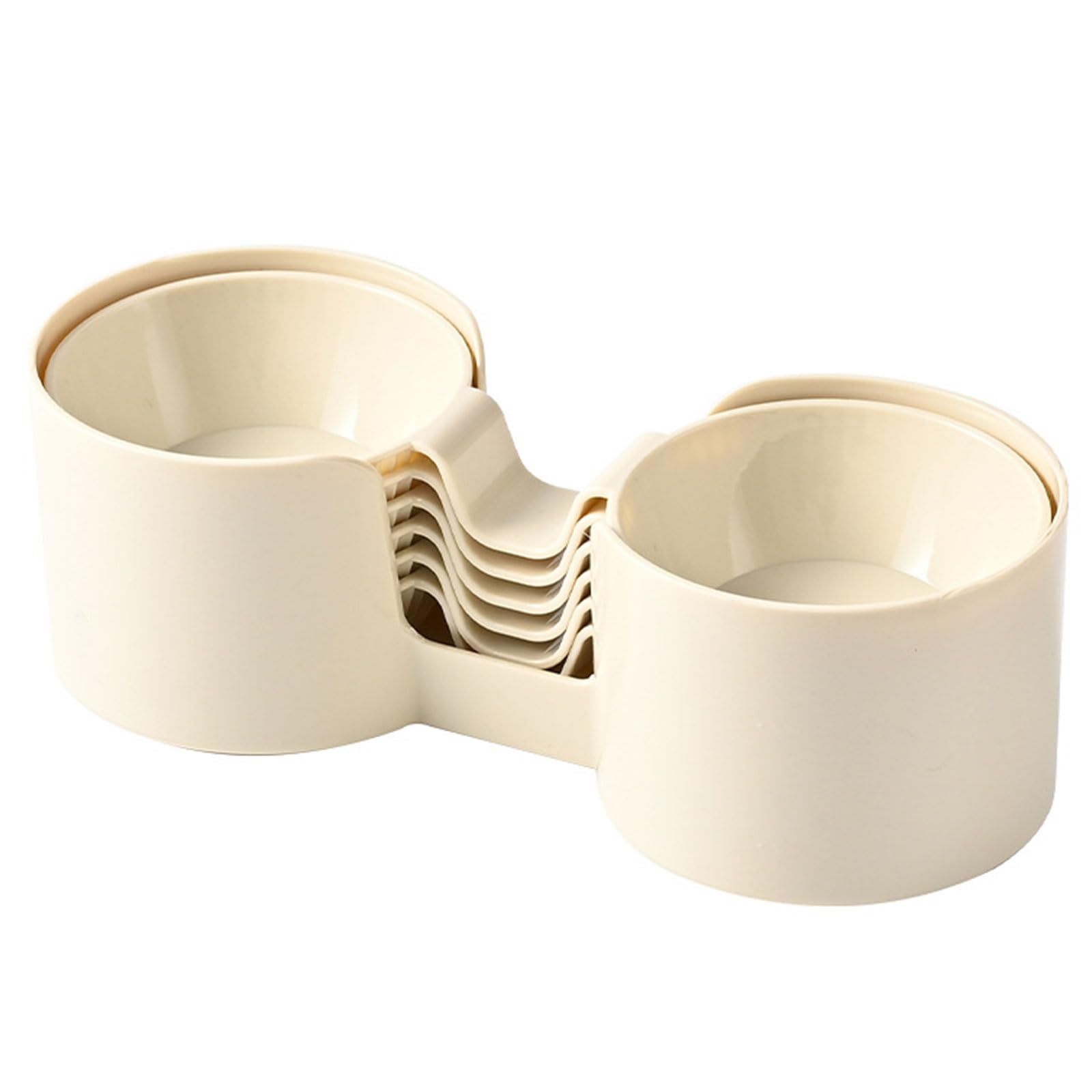 Dxcaicc Dipping Bowls Sets,PP Small Serving Condiments,Set of 6 Side Dishes,Appetizer Plates,Stackable Storage Plates,Soy Sauce Sushi Ketchup BBQ Party,Beige