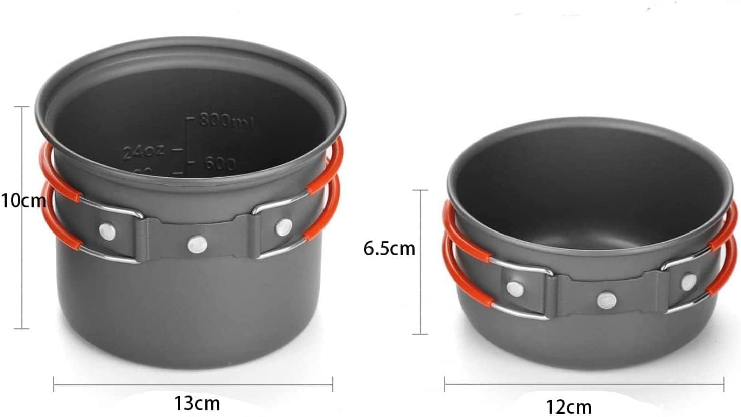 Camping Cooking Set, Portable Camping Cookware Mess Kit Pots and Pans Set for Hikers or Backpackers. (Color : Green)